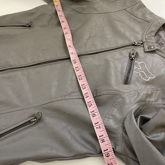Fox‎ Racing Riders Faux Leather Jacket Womens Biker Size Large Embroidered - Picture 9 of 11